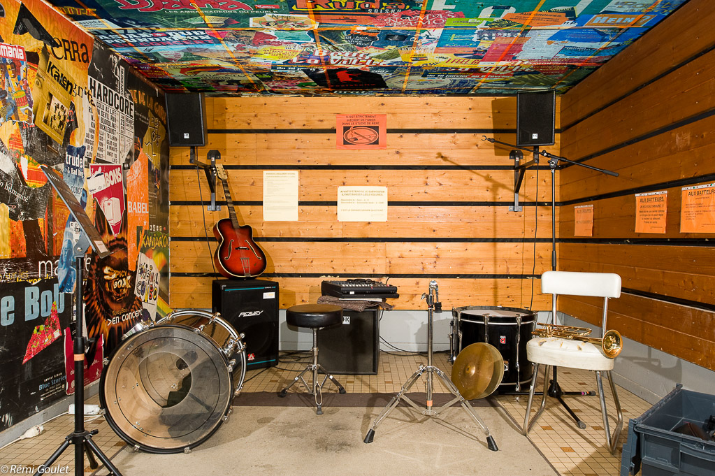 Studio Trempolino - Photo des anciens studios de répétition avant démolition pour affichage dans les nouveaux studios de Trempolino - La Fabrique